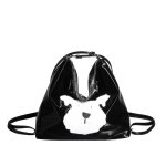 画像1: Fluffy dog ​​appliqué tote shoulder backpack　モコモコファードッグエンブレムトートショルダーバックパックリュックバッグ (1)