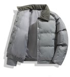 画像4: Men's 3-line quilted down lapel coat jacket　ユニセックス男女兼用3ラインキルティングダウンラペルジャケット ジャンパーコート (4)