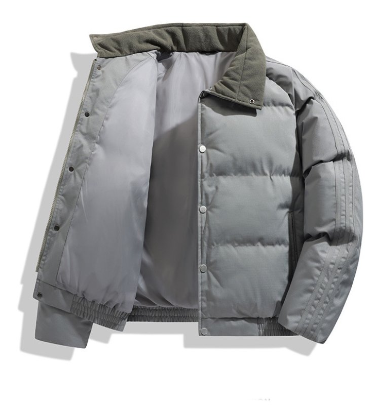 画像4: Men's 3-line quilted down lapel coat jacket　ユニセックス男女兼用3ラインキルティングダウンラペルジャケット ジャンパーコート (4)