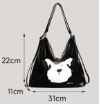 画像7: Fluffy dog ​​appliqué tote shoulder backpack　モコモコファードッグエンブレムトートショルダーバックパックリュックバッグ (7)