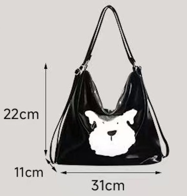 画像7: Fluffy dog ​​appliqué tote shoulder backpack　モコモコファードッグエンブレムトートショルダーバックパックリュックバッグ (7)