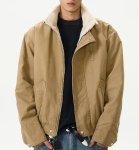 画像3: Men's Stand Collar Padded acket blouson ユニセックス男女兼用ジャケット ジャンパーコート (3)