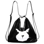 画像2: Fluffy dog ​​appliqué tote shoulder backpack　モコモコファードッグエンブレムトートショルダーバックパックリュックバッグ (2)