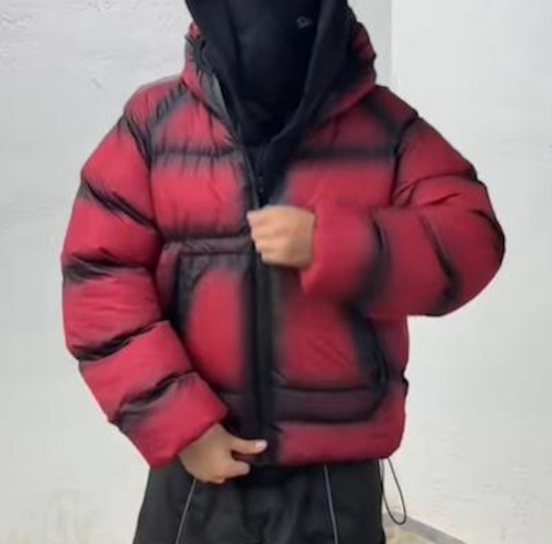 画像7: Zip-up hoodie down jacket coatJacket blouson ユニセックス男女兼用ジップアップボリューミーフーディダウンジャケットコート   ジャンパー (7)