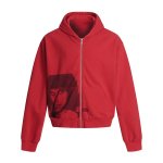 画像2: Face & Letter Logo Print Zip-Up Hoodie sweat　ユニセックス 男女兼用フェイス＆レターロゴプリントジップアッププリント スウェットパーカー (2)