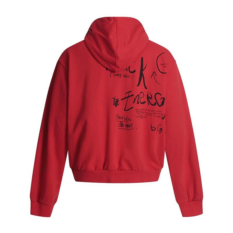 画像4: Face & Letter Logo Print Zip-Up Hoodie sweat　ユニセックス 男女兼用フェイス＆レターロゴプリントジップアッププリント スウェットパーカー (4)