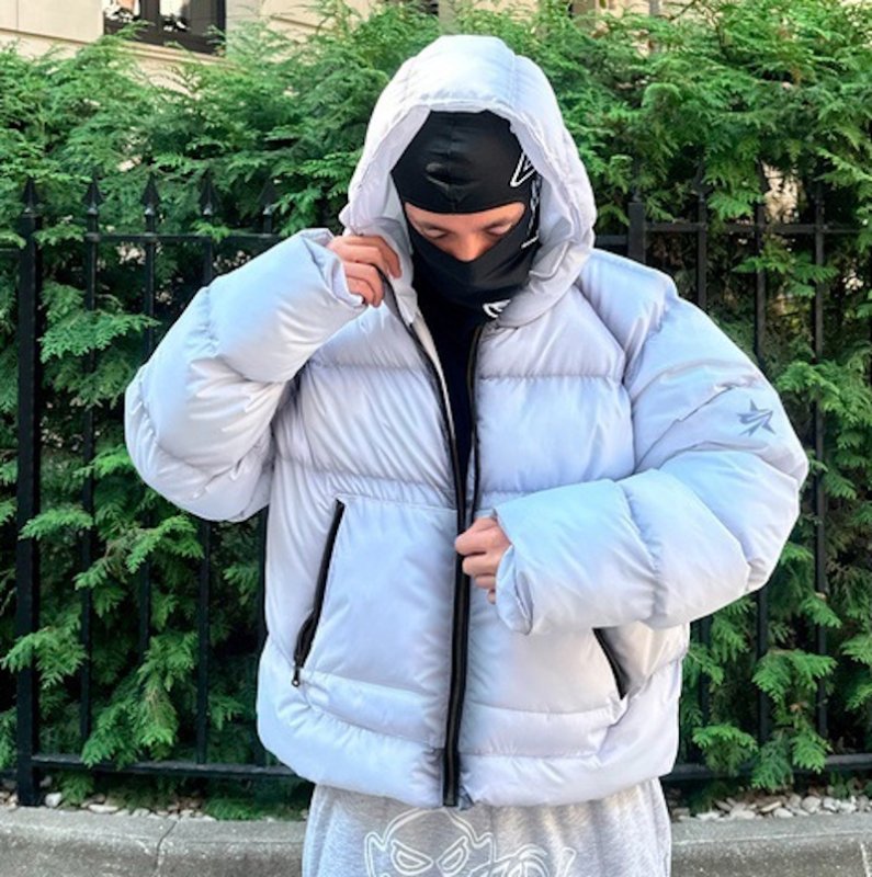 画像5: Zip-up hoodie down jacket coatJacket blouson ユニセックス男女兼用ジップアップボリューミーフーディダウンジャケットコート   ジャンパー (5)