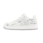 画像1: THE SIMPSONS Graffiti design board Leather Lace-up Sneakers ユニセックス シンプソン 男女兼用 グラフィック ペイント 落書き レザー スニーカー 運動靴 (1)