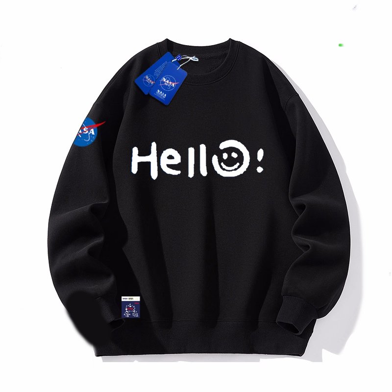 画像1: Unisex Hello Smile x Nasa Print crew neck Sweatshirt 　 男女兼用ハロースマイル×ナサNASAプリント スウェット プルオーバー トレーナー (1)