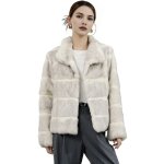 画像3: Women's Rabbit fur knitted coat jacket ラビットファー モコモコ ハーフコート ジャケット (3)