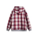 画像6: Angel print & plaid & reversible half-zip large pocket hoodie jacket　ユニセックス 男女兼用天使プリント＆格子縞＆リバーシブルハーフジップポケットフーディージャケット (6)