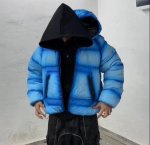 画像4: Zip-up hoodie down jacket coatJacket blouson ユニセックス男女兼用ジップアップボリューミーフーディダウンジャケットコート   ジャンパー (4)