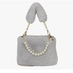 画像5: Woman’s pearl  Faux Fur Tote Bag handbag フェイク ファー パールハンドル トートバッグ　 (5)