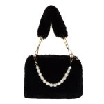 画像3: Woman’s pearl  Faux Fur Tote Bag handbag フェイク ファー パールハンドル トートバッグ　 (3)