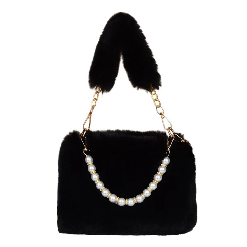 画像3: Woman’s pearl  Faux Fur Tote Bag handbag フェイク ファー パールハンドル トートバッグ　 (3)