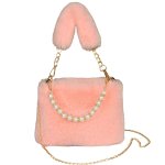 画像7: Woman’s pearl  Faux Fur Tote Bag handbag フェイク ファー パールハンドル トートバッグ　 (7)