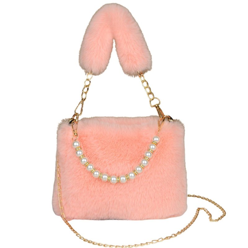 画像7: Woman’s pearl  Faux Fur Tote Bag handbag フェイク ファー パールハンドル トートバッグ　 (7)