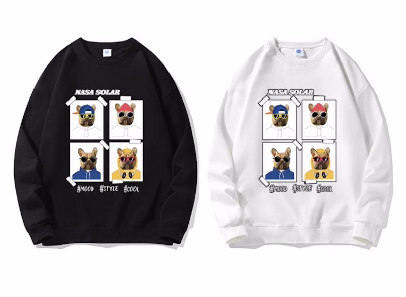 画像8: Unisex NASA SOLAR BOX HIP HOP DOG Print Sweatshirt　 男女兼用NASA SOLARボックスヒップホップドッグプリントスウェット プルオーバー トレーナー (8)