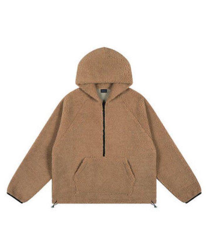 画像3: Camouflage lamb wool fleece half zip jacket blouson ユニセックス 男女兼用 迷彩 フリース ハーフジップジャケット ボンバー ブルゾン (3)