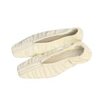 画像2: Women's soft leather gather  shirring flat beanie casual shoes slip-ons  フラット ギャザー シャーリングビーニーバレエシューズ パンプス　 (2)