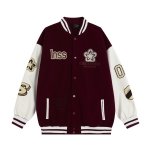 画像2: INSS letter & flower embroidery baseball jackets baseball uniform jacket blouson ユニセックス男女兼用 レター & フラワー刺繍 スタジアムジャンパー スタジャン ジャケットブルゾン (2)