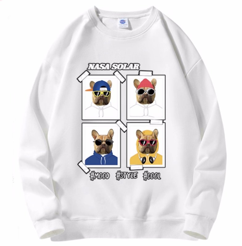 画像3: Unisex NASA SOLAR BOX HIP HOP DOG Print Sweatshirt　 男女兼用NASA SOLARボックスヒップホップドッグプリントスウェット プルオーバー トレーナー (3)