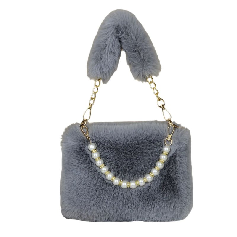 画像4: Woman’s pearl  Faux Fur Tote Bag handbag フェイク ファー パールハンドル トートバッグ　 (4)