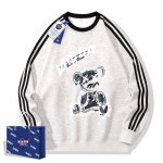 画像3: Unisex NASA 3-Line Sleeve kaws Bear Print Sweatshirt Print Sweatshirt　 男女兼用NASA 3ライン袖カウズベアプリントスウェット プルオーバー トレーナー (3)