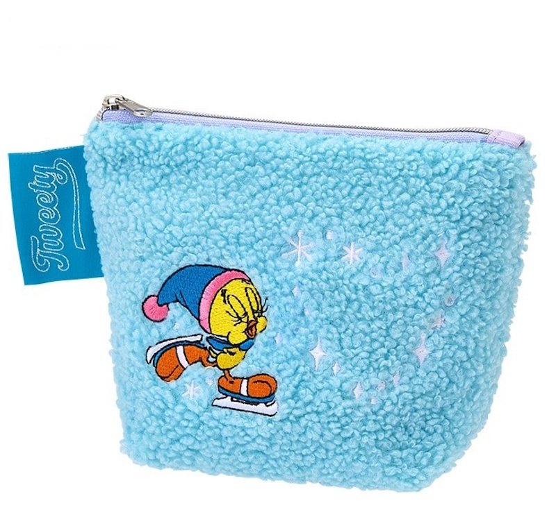 画像1: Looney Tunes Fluffy Pouch Cosmetic Pouch,Accessory Case ルーニーチューンモコモコポーチ化粧ポーチ小物入れ (1)