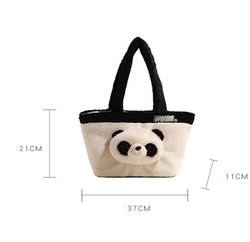 画像3: Woman’s Fluffy fur panda tote shoulder bag handbag  モコモコファーパンダトートショルダーバック (3)