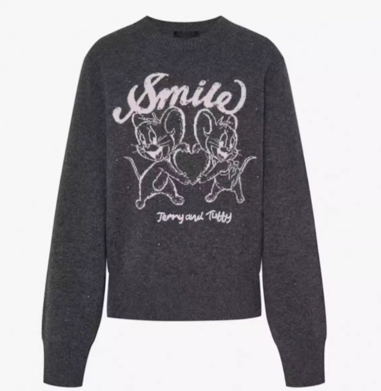画像6: Woman'sTom & Jerry & Jerry&Smile  Braided Crew Neck Sweater Knit　 トム&ジェリー ジェリー＆スマイル&編み込み 丸首セーター　ニット  (6)