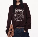 画像3: Woman'sTom & Jerry & Jerry&Smile  Braided Crew Neck Sweater Knit　 トム&ジェリー ジェリー＆スマイル&編み込み 丸首セーター　ニット  (3)