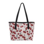 画像1: Cherry print leather tote shoulder bag チェリープリントレザートートショルダーバック (1)