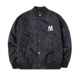 画像3: 25 MLB NY New York Yankees Monogram MA-1 Jumper jacket baseball uniform jacket blouson ユニセッ クス男女兼用MLB NYニューヨークヤンキースモノグラム MA-1ジャンバージャケットスタジアムジャンパー スタジャン ブルゾンバイカージャケット (3)