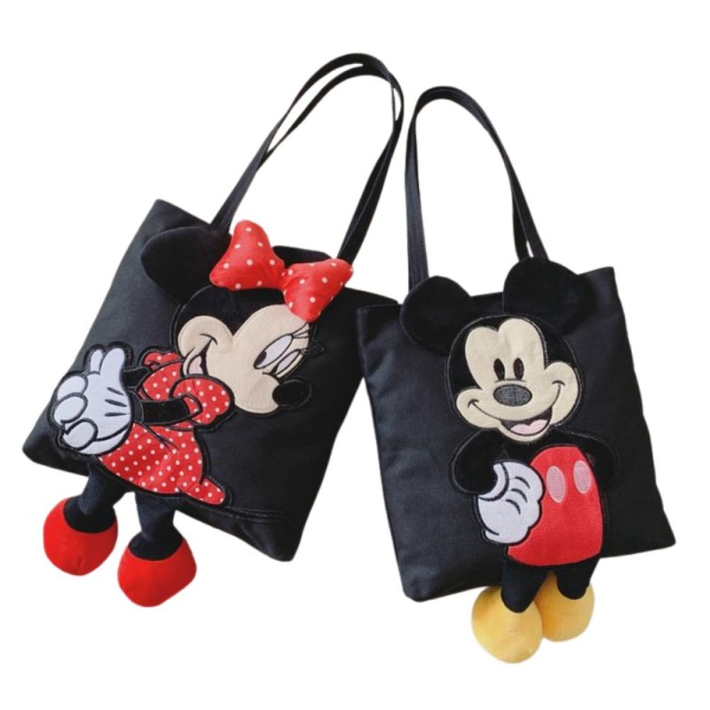画像1: Mickey & Minnie Plush Tote Shoulder Bag ミッキーマウス＆ミニーマウスぬいぐるみトートショルダーバック (1)
