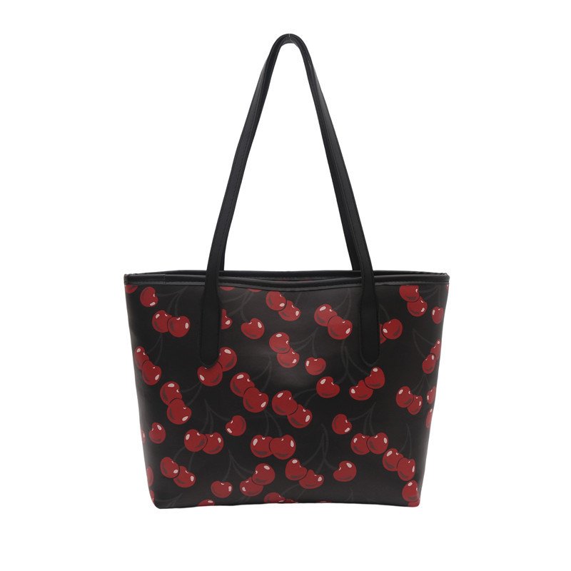 画像4: Cherry print leather tote shoulder bag チェリープリントレザートートショルダーバック (4)