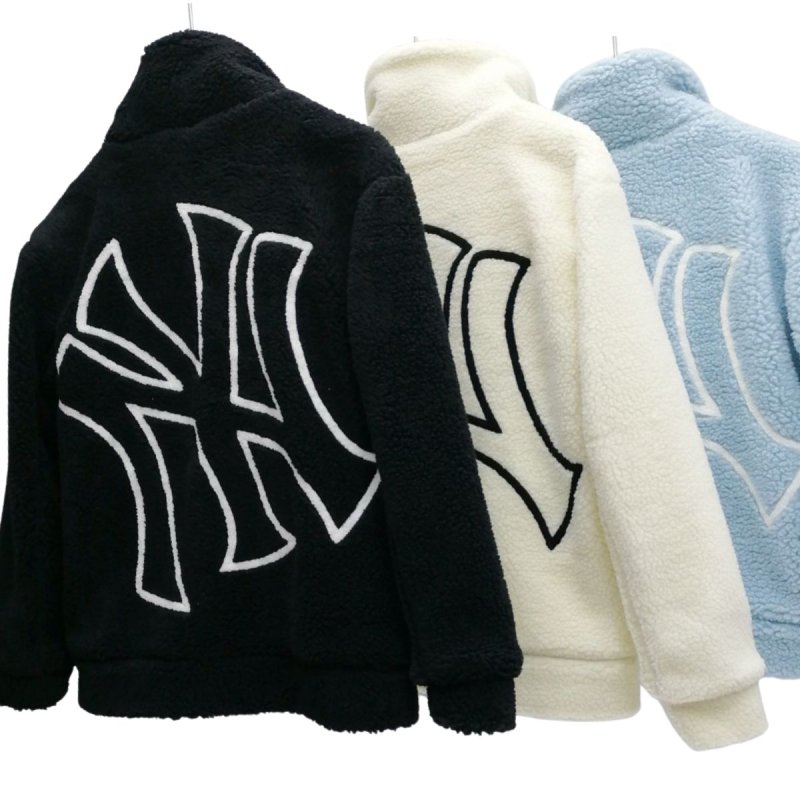 画像7: MLB NY Fur Jacket fleece embroidery Jumper jacket baseball uniform jacket blouson ユニセックス男女兼用MLB NY シープスキン フリース 刺繍 ジャケットスタジアムジャンパー スタジャン ブルゾンジャケット (7)
