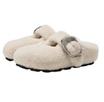 画像1: Lambswool platform buckle slipper pumps　ラムウール厚底バックルスリッパパンプス (1)