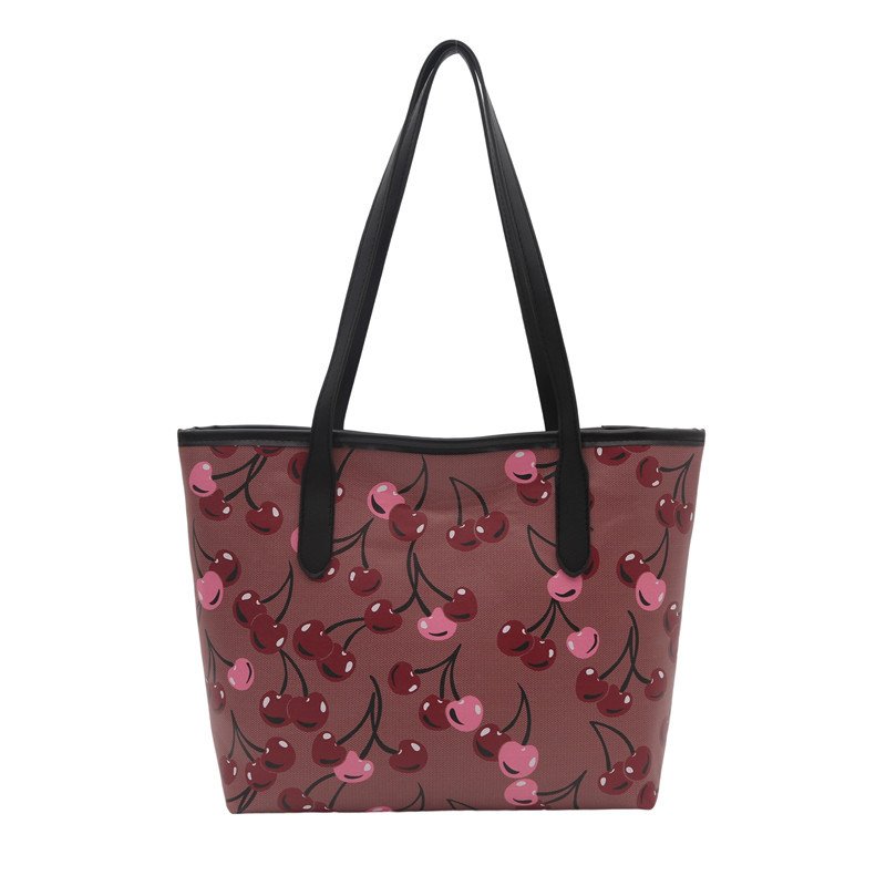 画像5: Cherry print leather tote shoulder bag チェリープリントレザートートショルダーバック (5)