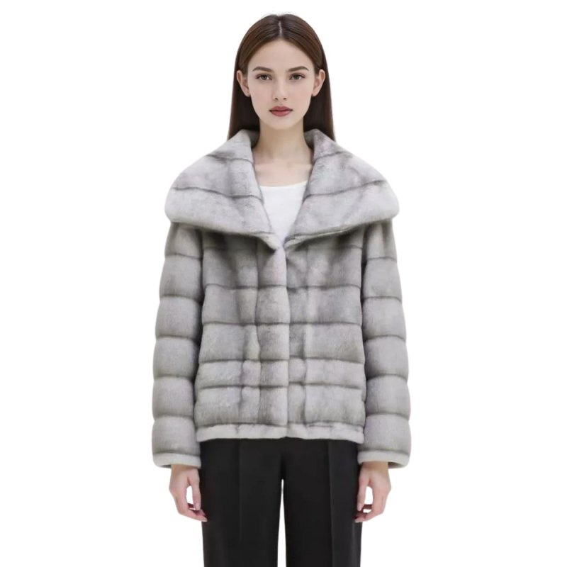 画像1: Women's Eco Fut coat jacket フェイク ファー モコモコ ハーフコート ジャケット (1)