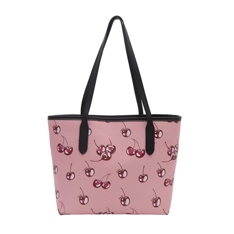 画像3: Cherry print leather tote shoulder bag チェリープリントレザートートショルダーバック (3)