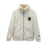 画像4: MLB NY Fur Jacket fleece embroidery Jumper jacket baseball uniform jacket blouson ユニセックス男女兼用MLB NY シープスキン フリース 刺繍 ジャケットスタジアムジャンパー スタジャン ブルゾンジャケット (4)