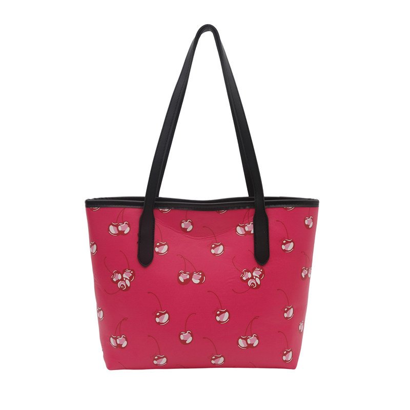 画像2: Cherry print leather tote shoulder bag チェリープリントレザートートショルダーバック (2)