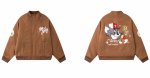 画像3:  Tom & Jerry Embroidered Quilted Stand Collar Stadium Jacketblouson トム&ジェリー刺繍内側キルティングスタンドカラージャケットスタジャンブルゾン (3)
