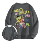 画像1: Unisex Spongebob x NY  Print Sweatshirt　 男女兼用スポンジボブ×NYプリントスウェット プルオーバー トレーナー (1)