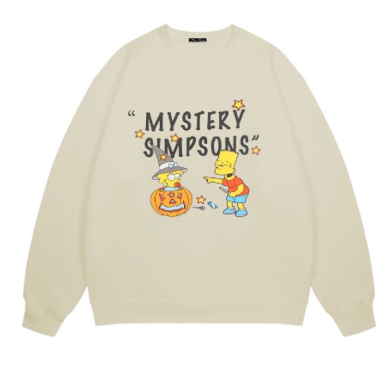 画像1: Unisex The Simpsons x Pumpkin Brushed Print Sweatshirt　 男女兼用シンプソン×かぼちゃパンプキンプリント起毛スウェット プルオーバー トレーナー (1)