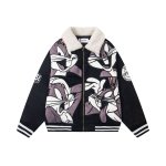 画像4: 25 Bugs Bunny & Looney Tunes baseball uniform blouson Jacket Coat ユニセックス男女兼用 バックスバニー ＆ ルーニーテューンズ ボア襟 スタジャン ジャケットブルゾン (4)