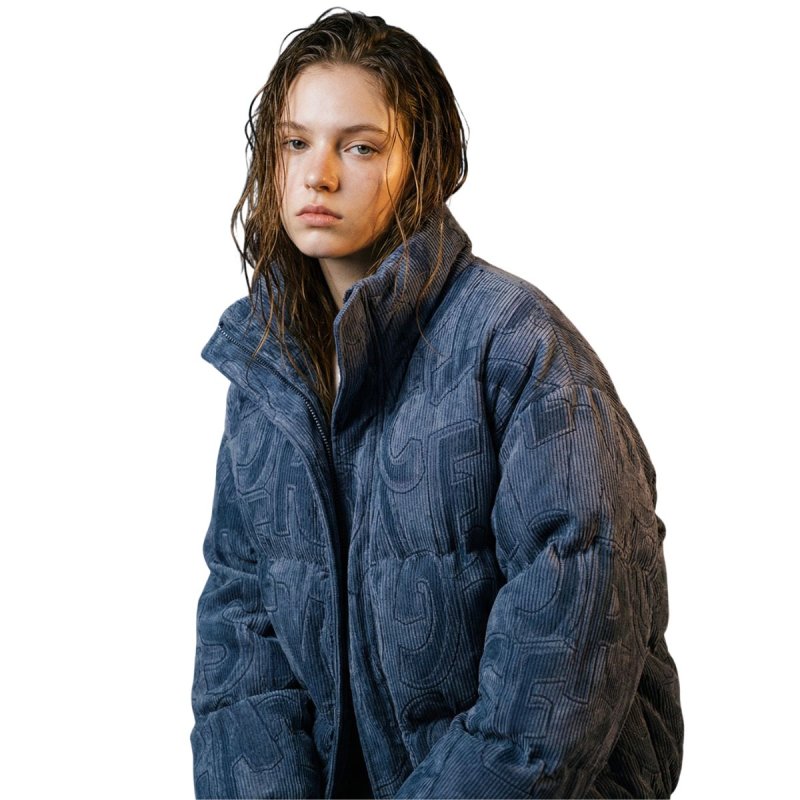 画像1: Corduroy Logo Baseball blouson stadium jumper jacket men and women ユニセックス 男女兼用 コーデュロイ スタジャン ジャケット コート (1)