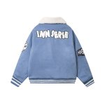 画像2: 25 Bugs Bunny & Looney Tunes baseball uniform blouson Jacket Coat ユニセックス男女兼用 バックスバニー ＆ ルーニーテューンズ ボア襟 スタジャン ジャケットブルゾン (2)