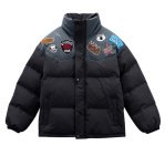 画像2: Pop Emblem Down Jacket Coat blouson  ユニセックス 男女兼用 スタンドカラーポップエンブレム ダウンジャケット ブルゾン (2)